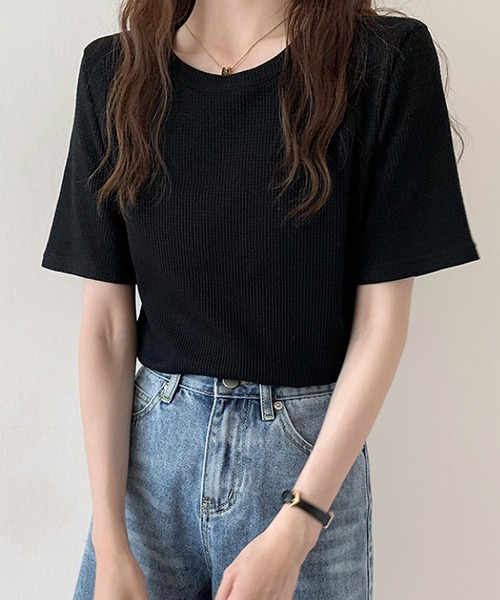 Bifrost(ビフレスト)の「ワッフル地Tシャツ(Tシャツ/カットソー・レディース・ブラック/グレー/ホワイト・M/L)」の3枚目の写真