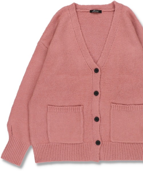 SPINNS（スピンズ）の「モヘアライク ルーズカーディガン（カーディガン/ボレロ・レディース・ブラック/ピンク/オレンジ/グリーン/ナチュラル・ONESIZE）」の5枚目の写真