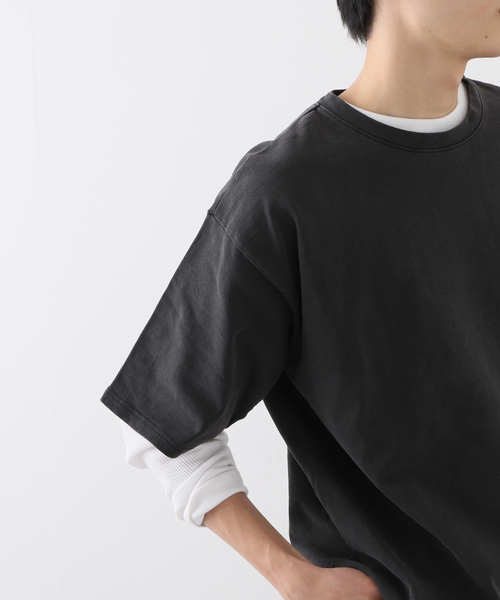 JOURNAL STANDARD（ジャーナルスタンダード）の「ハートランドコットン ピグメント Tシャツ（Tシャツ/カットソー・メンズ・チャコールグレー/ベージュ/ネイビー/オレンジ/グリーン・MEDIUM/LARGE）」の9枚目の写真