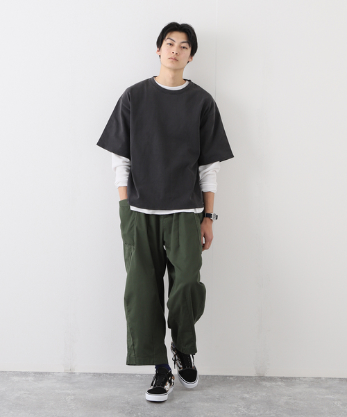 JOURNAL STANDARD（ジャーナルスタンダード）の「ハートランドコットン ピグメント Tシャツ（Tシャツ/カットソー・メンズ・チャコールグレー/ベージュ/ネイビー/オレンジ/グリーン・MEDIUM/LARGE）」の12枚目の写真