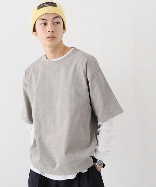 JOURNAL STANDARD（ジャーナルスタンダード）の「ハートランドコットン ピグメント Tシャツ（Tシャツ/カットソー・メンズ・チャコールグレー/ベージュ/ネイビー/オレンジ/グリーン・MEDIUM/LARGE）」の13枚目の写真