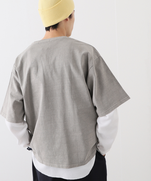 JOURNAL STANDARD（ジャーナルスタンダード）の「ハートランドコットン ピグメント Tシャツ（Tシャツ/カットソー・メンズ・チャコールグレー/ベージュ/ネイビー/オレンジ/グリーン・MEDIUM/LARGE）」の16枚目の写真