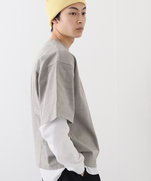 JOURNAL STANDARD（ジャーナルスタンダード）の「ハートランドコットン ピグメント Tシャツ（Tシャツ/カットソー・メンズ・チャコールグレー/ベージュ/ネイビー/オレンジ/グリーン・MEDIUM/LARGE）」の17枚目の写真