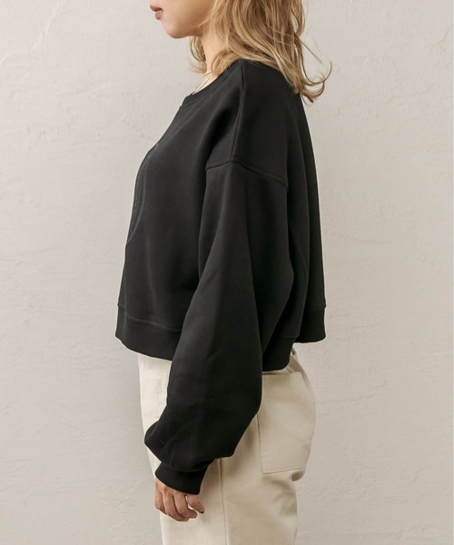 RASVOA(ラスボア)の「エンブレムクロップドスウェット(スウェット・レディース・ブラック/オフホワイト・FREE)」の10枚目の写真