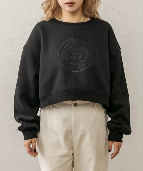 RASVOA(ラスボア)の「エンブレムクロップドスウェット(スウェット・レディース・ブラック/オフホワイト・FREE)」の13枚目の写真