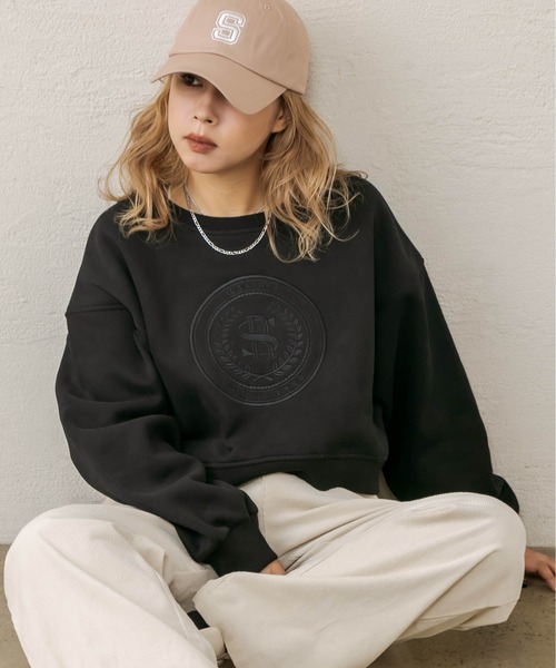 RASVOA(ラスボア)の「エンブレムクロップドスウェット(スウェット・レディース・ブラック/オフホワイト・FREE)」の20枚目の写真