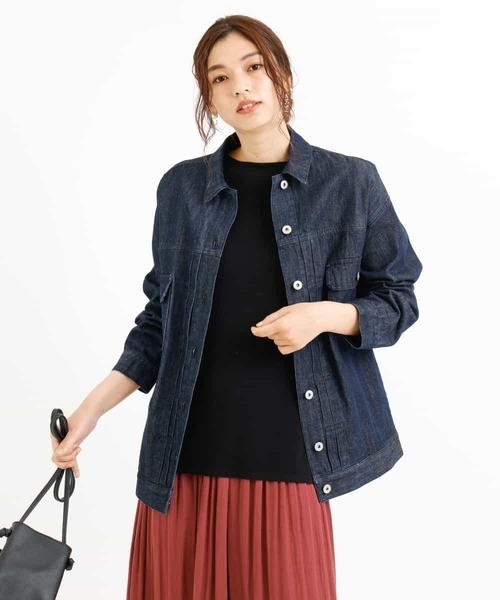 a.v.v（アーヴェヴェ）の「ゆったりデニムGジャン（デニムジャケット・レディース・ネイビー・36/38/40/42/34）」の11枚目の写真