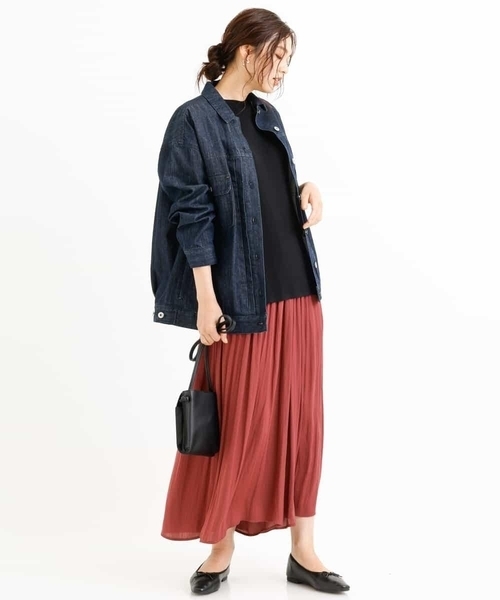a.v.v（アーヴェヴェ）の「ゆったりデニムGジャン（デニムジャケット・レディース・ネイビー・36/38/40/42/34）」の13枚目の写真