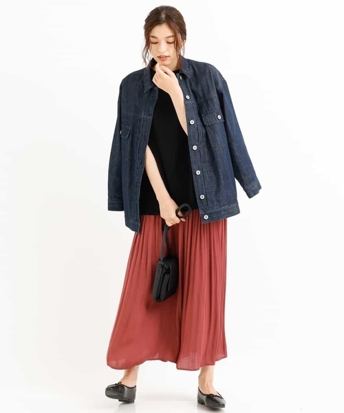 a.v.v（アーヴェヴェ）の「ゆったりデニムGジャン（デニムジャケット・レディース・ネイビー・36/38/40/42/34）」の14枚目の写真