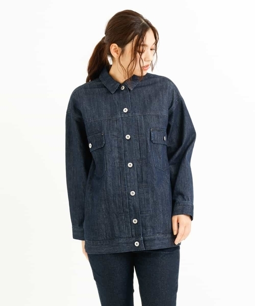 a.v.v（アーヴェヴェ）の「ゆったりデニムGジャン（デニムジャケット・レディース・ネイビー・36/38/40/42/34）」の16枚目の写真