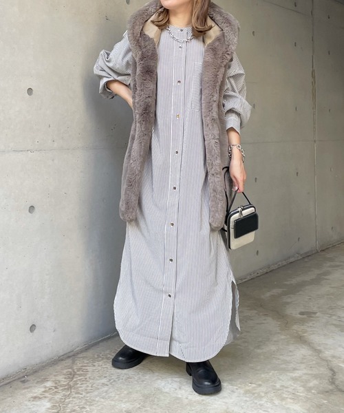 DouDou（ドゥドゥ）の「エコファーベスト（ベスト・レディース・モカ/ベージュ・FREE）」の20枚目の写真