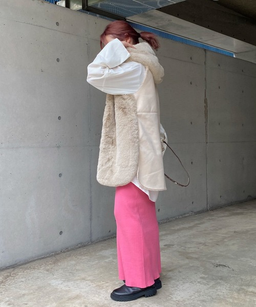 DouDou（ドゥドゥ）の「エコファーベスト（ベスト・レディース・モカ/ベージュ・FREE）」の10枚目の写真