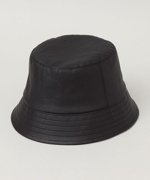 FRANKLIN & MARSHALL（フランクリンマーシャル）の「【WEB限定/SHIPS別注】FRANKLIN&MARSHALL: フェイクレザー ワンポイント ロゴ バケット ハット（ハット・メンズ・ネイビー/オフホワイト/ダークグレー/ブラック・ONE SIZE）」の8枚目の写真