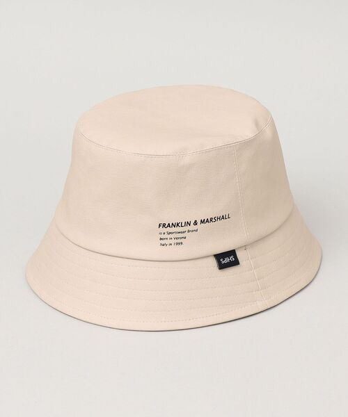 FRANKLIN & MARSHALL（フランクリンマーシャル）の「【WEB限定/SHIPS別注】FRANKLIN&MARSHALL: フェイクレザー ワンポイント ロゴ バケット ハット（ハット・メンズ・ネイビー/オフホワイト/ダークグレー/ブラック・ONE SIZE）」の9枚目の写真