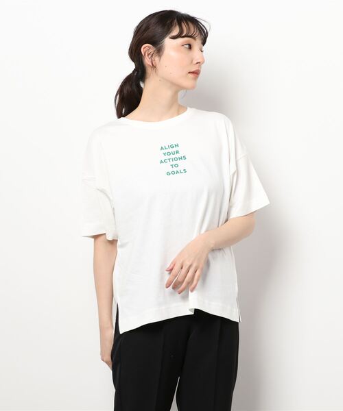 AMERICAN HOLIC(アメリカンホリック)の「ロゴサイドスリットカットプルオーバー(Tシャツ/カットソー・レディース・ライトグレー/オフホワイト/グレイッシュベージュ・M/L)」の7枚目の写真