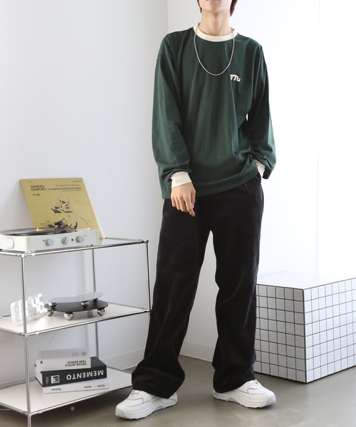TUTTU（トゥトゥ）の「リンガーロングスリーブTシャツ（Tシャツ/カットソー・メンズ・ホワイト/ダークグリーン/ダークブラウン・M/L）」の12枚目の写真