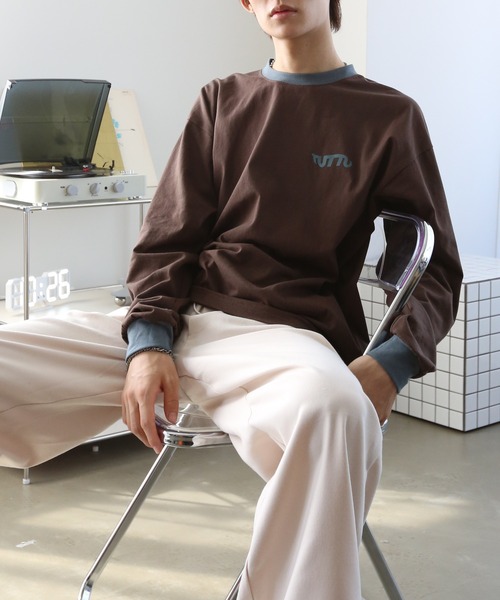 TUTTU（トゥトゥ）の「リンガーロングスリーブTシャツ（Tシャツ/カットソー・メンズ・ホワイト/ダークグリーン/ダークブラウン・M/L）」の13枚目の写真