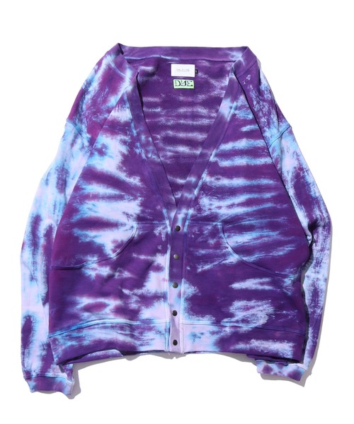 CAL O LINE(キャルオーライン)の「CAL O LINE / キャルオーライン TIE DYE SWEAT CARDIGAN スウェットカーディガン ビッグシルエット ロングスリーブ(カーディガン/ボレロ・メンズ・パープル・M/XL/L)」の14枚目の写真