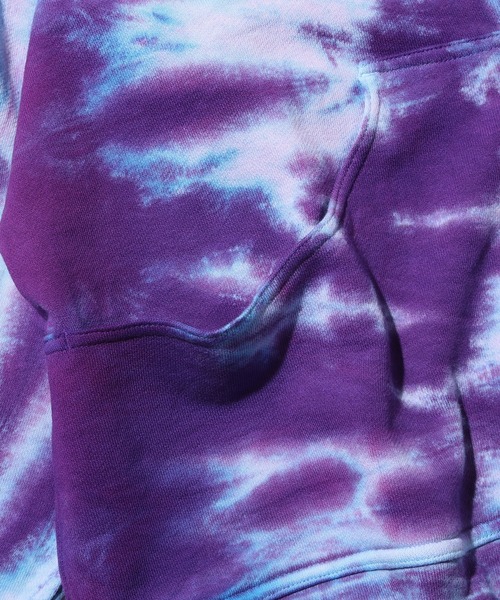 CAL O LINE(キャルオーライン)の「CAL O LINE / キャルオーライン TIE DYE SWEAT CARDIGAN スウェットカーディガン ビッグシルエット ロングスリーブ(カーディガン/ボレロ・メンズ・パープル・M/XL/L)」の9枚目の写真