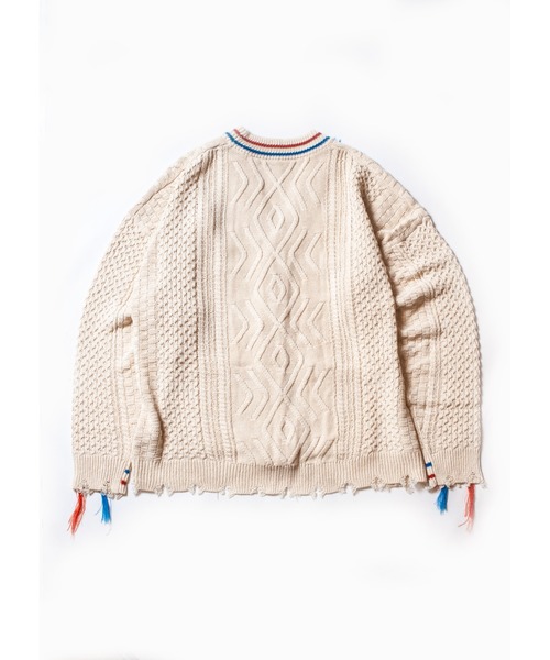 SEVESKIG(セヴシグ)の「SEVESKIG/セヴシグ/カーディガンケーブルニット/Japanese Paper cable knit cardigan(KN-SV-NNS-1002)(カーディガン/ボレロ・メンズ・ホワイト/ブラウン/レッド・LARGE/MEDIUM/X-LARGE/SMALL)」の14枚目の写真