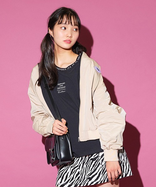 LOVETOXIC(ラブトキシック)の「メッシュ裏つきMA1(MA-1・キッズ・カーキ/ブラック/ベージュ/ラベンダー・M/S/SS/L)」の3枚目の写真