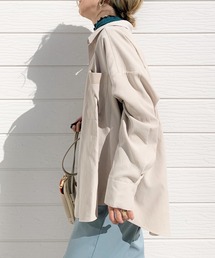 Q | ピーチツイルオーバーシャツ(シャツ/ブラウス)