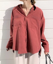 Q | ピーチツイルオーバーシャツ(シャツ/ブラウス)