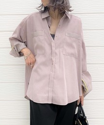 Q | ピーチツイルオーバーシャツ(シャツ/ブラウス)