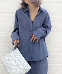 Q | ピーチツイルオーバーシャツ(シャツ/ブラウス)