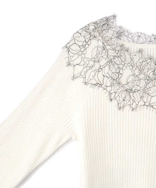 PROPORTION BODY DRESSING（プロポーションボディドレッシング）の「デコルテレースボートネックリブＫＴ / 1211270022（ニット/セーター・レディース・ブラウン系その他/パープル/ホワイト系その他・MEDIUM/SMALL）」の20枚目の写真