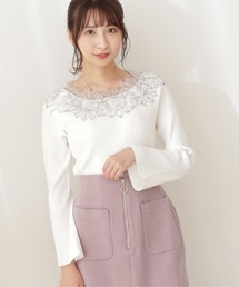 PROPORTION BODY DRESSING | デコルテレースボートネックリブKT / 1211270022(ニット/セーター)