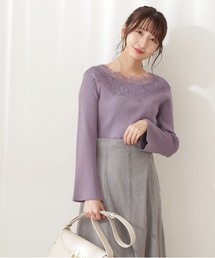 PROPORTION BODY DRESSING | デコルテレースボートネックリブKT / 1211270022(ニット/セーター)