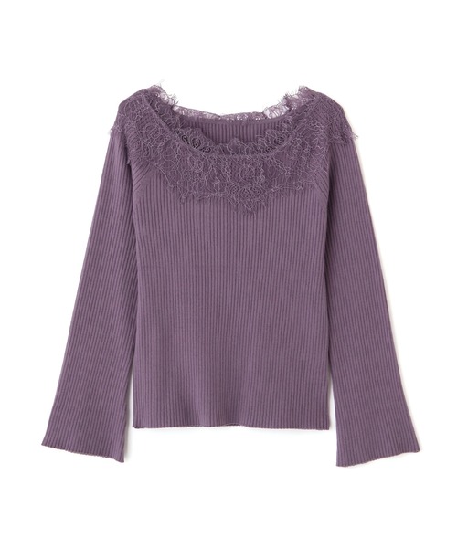 PROPORTION BODY DRESSING（プロポーションボディドレッシング）の「デコルテレースボートネックリブＫＴ / 1211270022（ニット/セーター・レディース・ブラウン系その他/パープル/ホワイト系その他・MEDIUM/SMALL）」の10枚目の写真