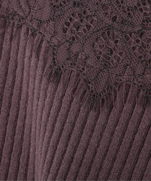 PROPORTION BODY DRESSING（プロポーションボディドレッシング）の「デコルテレースボートネックリブＫＴ / 1211270022（ニット/セーター・レディース・ブラウン系その他/パープル/ホワイト系その他・MEDIUM/SMALL）」の13枚目の写真