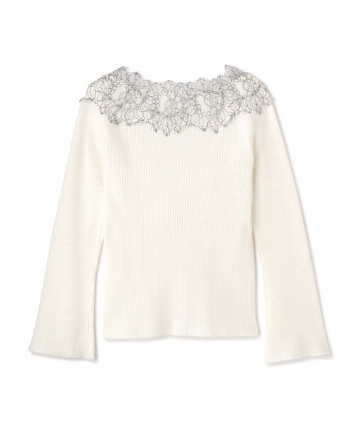 PROPORTION BODY DRESSING（プロポーションボディドレッシング）の「デコルテレースボートネックリブＫＴ / 1211270022（ニット/セーター・レディース・ブラウン系その他/パープル/ホワイト系その他・MEDIUM/SMALL）」の14枚目の写真