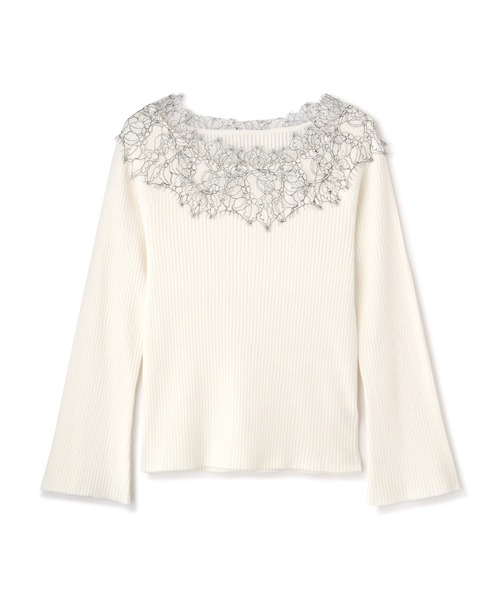 PROPORTION BODY DRESSING（プロポーションボディドレッシング）の「デコルテレースボートネックリブＫＴ / 1211270022（ニット/セーター・レディース・ブラウン系その他/パープル/ホワイト系その他・MEDIUM/SMALL）」の15枚目の写真