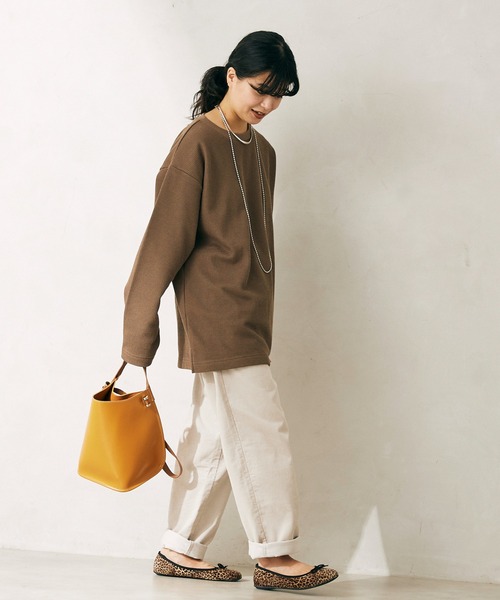 JOURNAL STANDARD relume（ジャーナルスタンダード　レリューム）の「ワッフルクルーネックロンT（Tシャツ/カットソー・メンズ・ブラック/ベージュ/ブラウン/ボルドー/ブラック系その他・S/M/L）」の3枚目の写真