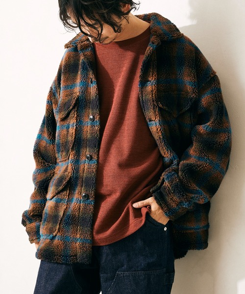 JOURNAL STANDARD relume（ジャーナルスタンダード　レリューム）の「ワッフルクルーネックロンT（Tシャツ/カットソー・メンズ・ブラック/ベージュ/ブラウン/ボルドー/ブラック系その他・S/M/L）」の5枚目の写真