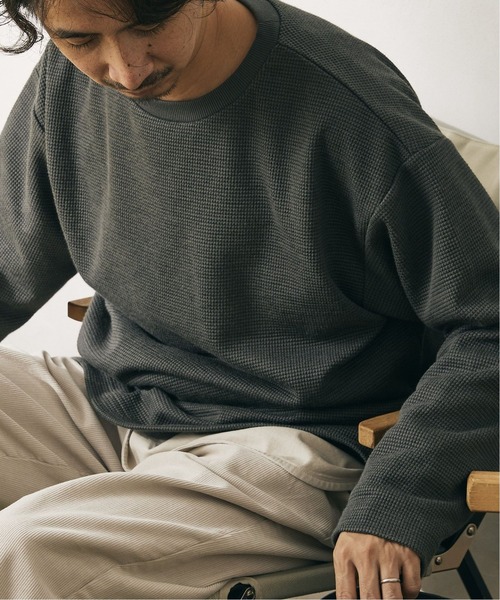 JOURNAL STANDARD relume（ジャーナルスタンダード　レリューム）の「ワッフルクルーネックロンT（Tシャツ/カットソー・メンズ・ブラック/ベージュ/ブラウン/ボルドー/ブラック系その他・S/M/L）」の20枚目の写真