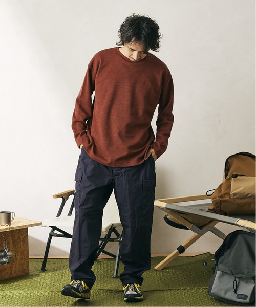 JOURNAL STANDARD relume（ジャーナルスタンダード　レリューム）の「ワッフルクルーネックロンT（Tシャツ/カットソー・メンズ・ブラック/ベージュ/ブラウン/ボルドー/ブラック系その他・S/M/L）」の10枚目の写真