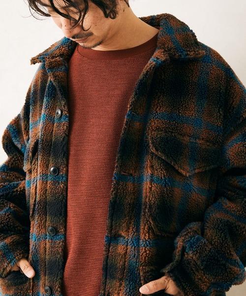 JOURNAL STANDARD relume（ジャーナルスタンダード　レリューム）の「ワッフルクルーネックロンT（Tシャツ/カットソー・メンズ・ブラック/ベージュ/ブラウン/ボルドー/ブラック系その他・S/M/L）」の8枚目の写真