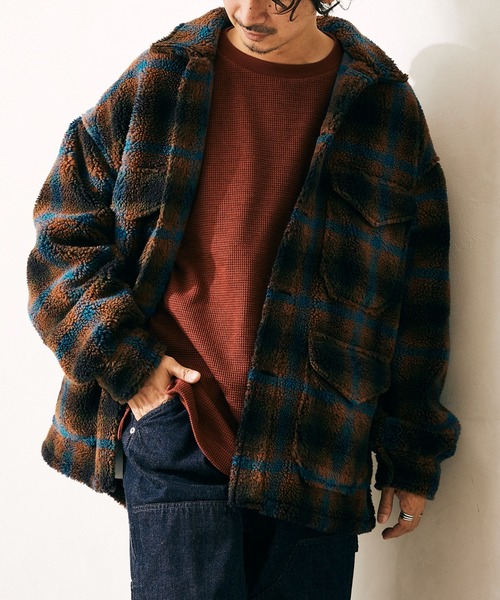 JOURNAL STANDARD relume（ジャーナルスタンダード　レリューム）の「ワッフルクルーネックロンT（Tシャツ/カットソー・メンズ・ブラック/ベージュ/ブラウン/ボルドー/ブラック系その他・S/M/L）」の7枚目の写真