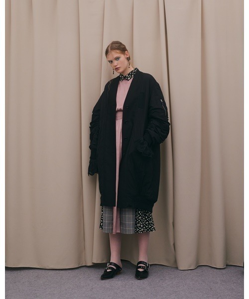 FURFUR（ファーファー）の「MA1ミックスマテリアルコート（MA-1・レディース・ベージュ/ピンク/ブラック・FREE）」の19枚目の写真