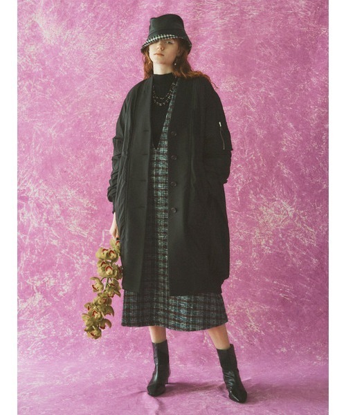 FURFUR（ファーファー）の「MA1ミックスマテリアルコート（MA-1・レディース・ベージュ/ピンク/ブラック・FREE）」の22枚目の写真