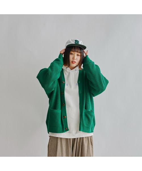 U.S. POLO ASSN.（ユーエスポロアッスン）の「WEB限定/ワッフルカーディガン（カーディガン/ボレロ・メンズ・チャコールグレー/マスタード/グリーン/サックスブルー・MEDIUM/LARGE）」の6枚目の写真