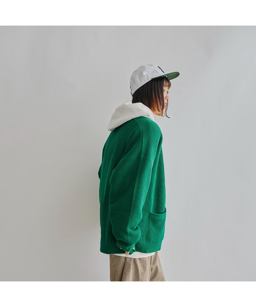 U.S. POLO ASSN.（ユーエスポロアッスン）の「WEB限定/ワッフルカーディガン（カーディガン/ボレロ・メンズ・チャコールグレー/マスタード/グリーン/サックスブルー・MEDIUM/LARGE）」の8枚目の写真