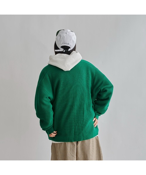 U.S. POLO ASSN.（ユーエスポロアッスン）の「WEB限定/ワッフルカーディガン（カーディガン/ボレロ・メンズ・チャコールグレー/マスタード/グリーン/サックスブルー・MEDIUM/LARGE）」の12枚目の写真