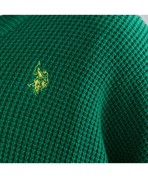 U.S. POLO ASSN.（ユーエスポロアッスン）の「WEB限定/ワッフルカーディガン（カーディガン/ボレロ・メンズ・チャコールグレー/マスタード/グリーン/サックスブルー・MEDIUM/LARGE）」の15枚目の写真