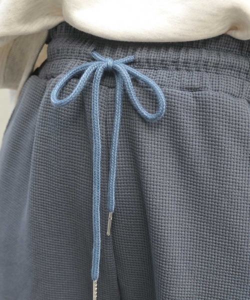 CORNERS（コーナーズ）の「ワッフルジョガーパンツ（スウェットパンツ・レディース・ブラック/ブラウン/ブルー/杢グレー・M）」の10枚目の写真