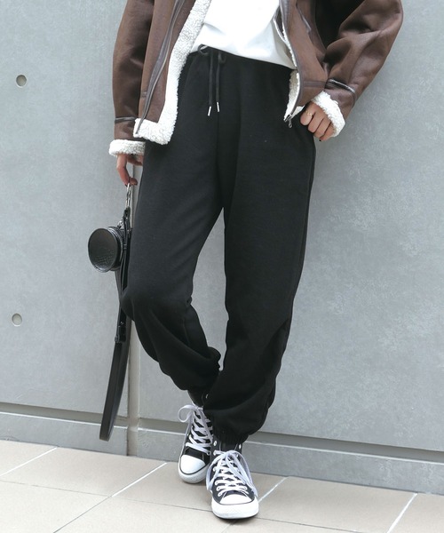 CORNERS（コーナーズ）の「ワッフルジョガーパンツ（スウェットパンツ・レディース・ブラック/ブラウン/ブルー/杢グレー・M）」の11枚目の写真